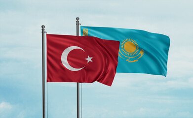 Kazakhstan and Turkey flag