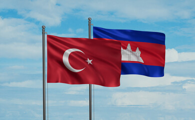 Cambodia and Turkey flag