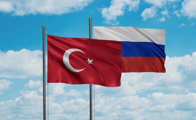 Russia and Turkey flag