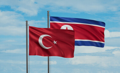 North Korea and Turkey flag