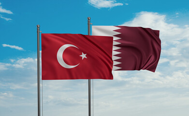 Qatar and Turkey flag
