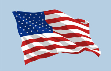 american flag waving in wind 