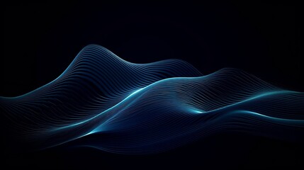 Dark navy blue abstract wave line. Generative AI