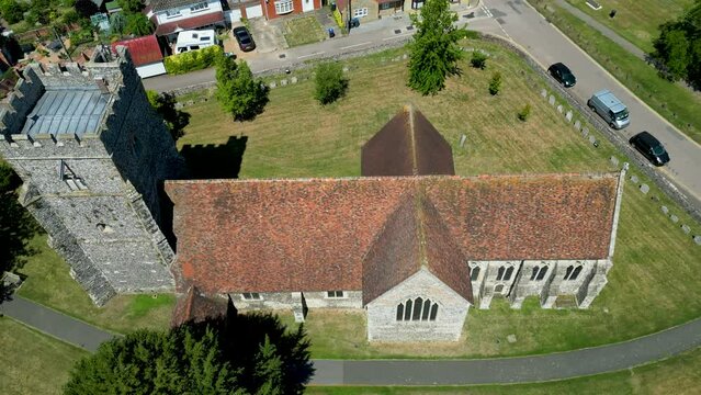 A pan-shot of the historic St Mary's church in Chartham.