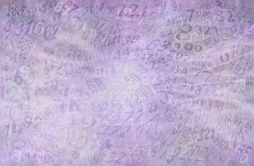 Lilac Mauve Spiralling Numerology template background - random numbers being pulled into a  central vortex ideal for a numerology theme
