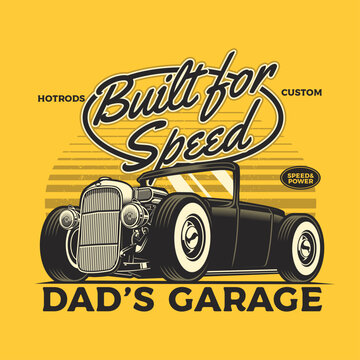 black hotroad car vector illustration