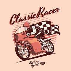 classic motorcycle on a pink background