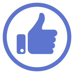 Round like icon. Thumb up internet symbol
