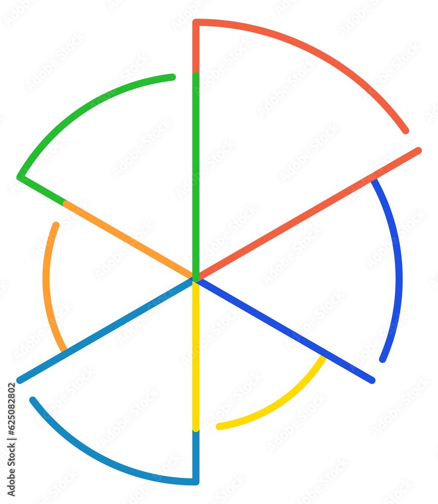Aufkleber pie chart diagram color line text frame