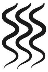 Calligraphic black waves symbol. Decorative vertical lines