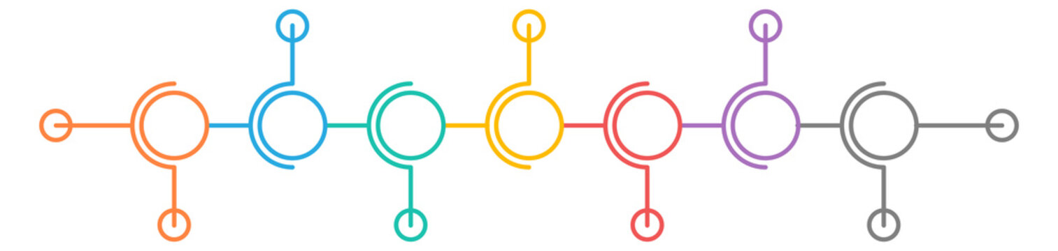 Connected line circles. Proccess stages infographic template