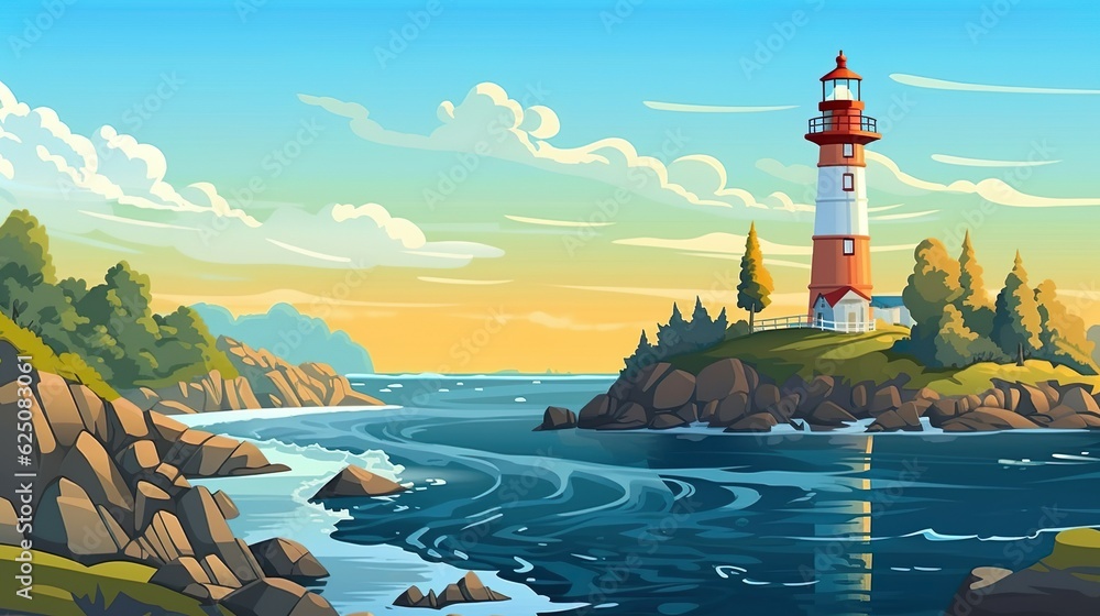 Poster abstract background lighthouses. creating of a beacon of visual appeal with an illustration showcasi