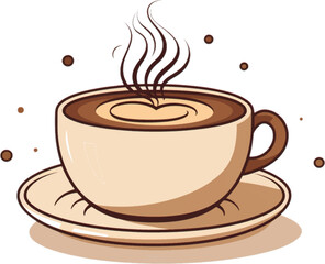 coffee clip art free vector art on, in the style of soft mist, minimalistic design, bold outline, light white and beige white background