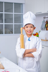 father and son cooking