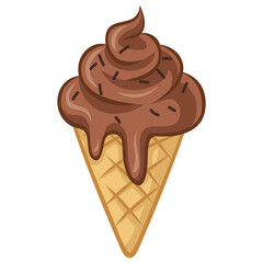 Chocolate Ice Cream Drawing Illustration