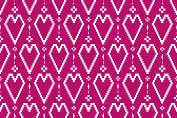 Pink Cross stitch colorful geometric traditional ethnic pattern Ikat seamless pattern border abstract design for fabric print cloth dress carpet curtains and sarong Aztec African Indian Indonesian 