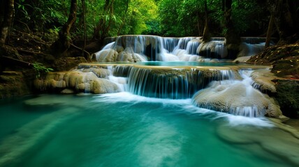 Fototapeta na wymiar beautiful landscape with a waterfall
