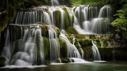 Obraz premium beautiful landscape with a waterfall