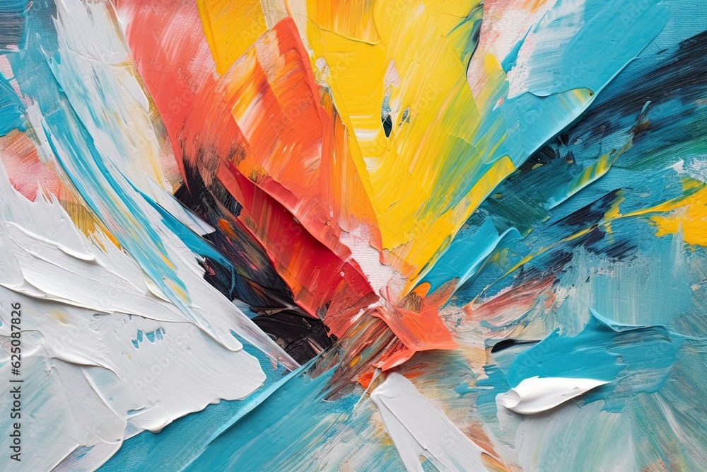 Poster vibrant and bold: exploring abstract geometric art with moving shapes and colors, generative ai