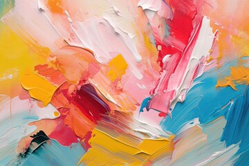 Bold Brushstrokes, Vibrant Colors, and Dynamic Compositions: An Abstract Art Background, generative AI
