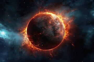 Obraz premium Swirling Nebulae and Majestic Supernova: An Otherworldly Space Background, generative AI