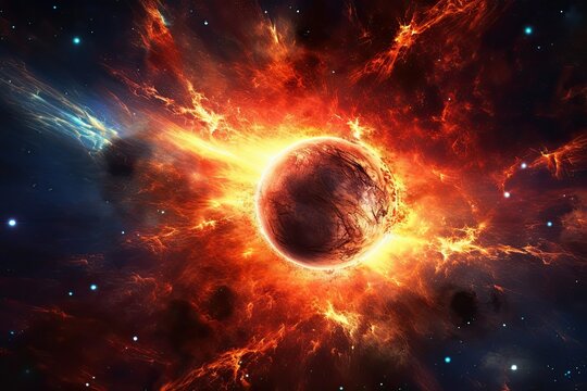 Swirling Nebulae and Majestic Supernova: An Otherworldly Space Background, generative AI