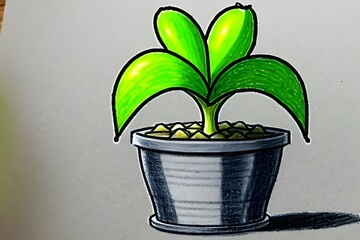 plant in a pot. Generative AI