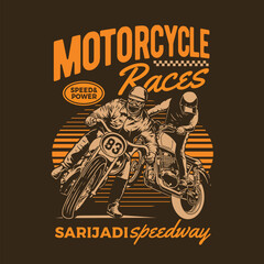 awesome motorcycle races poster vector illustration