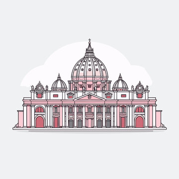 pink st. peter's basilica building clip art preview