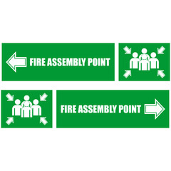 Fire Assembly Point, sign and sticker vector