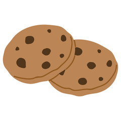 Cookie single 1 cute on a white background, vector illustration.