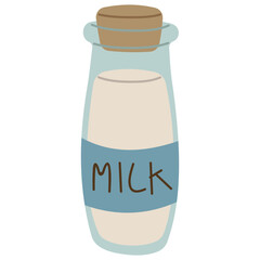 Milk Single 2 cute on a white background, vector illustration.
