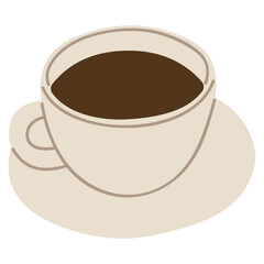 Coffee single 2 cute on a white background, vector illustration.