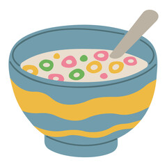 Cereal single cute on a white background, vector illustration.