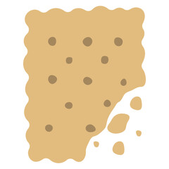 Biscuit single 3 cute on a white background, vector illustration.