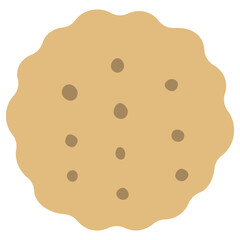 Biscuit single 1 cute on a white background, vector illustration.