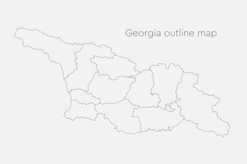 Vector map country Georgia divided on regions