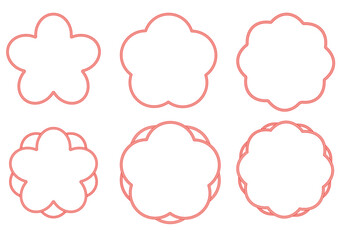 水引フレーム　花形　梅の花の形のフレーム素材セット