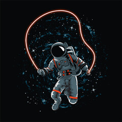 astronaut playing in space