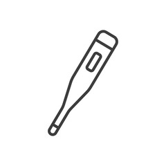 body thermometer line icon vector black white color