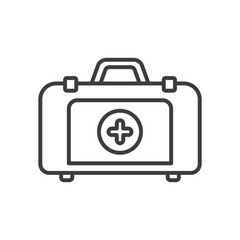 first aid kit line icon vector black white color