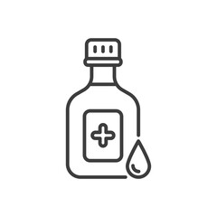 syrup medicine line icon vector black white color