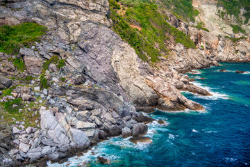 Agios Ioannis Beach and coastline in Skopelos, Greece