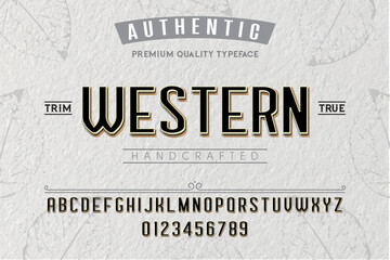 Western typeface. For labels and different type designs