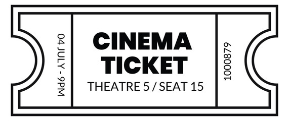 Fresh design Ticket Vector template for invitation, cinema, event, concert, music festival, movie festival, show, performance, etc.