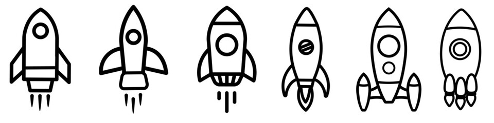 Space Rocket icon vector set. Space Craft illustration sign collection. Shuttle symbol or logo.