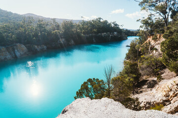 Visit Little Blue Lake, a picturesque destination in Tasmania's North East, Australia.
