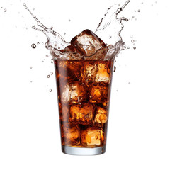Coca Cola with ice - obrazy, fototapety, plakaty