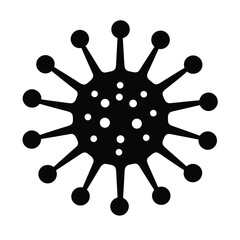 Outbreak Outline: Black Vector Virus Icon