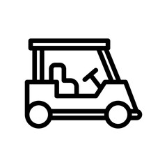 golf cart line icon illustration vector graphic. Simple element illustration vector graphic, suitable for app, websites, and presentations isolated on white background